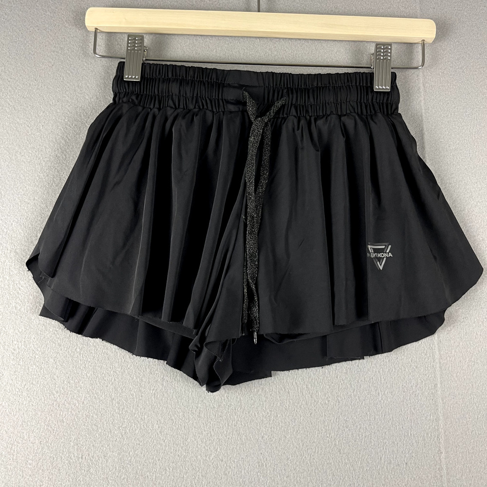 Keiki Kona Shorts Womens XS Black 2‎ in 1 Flowy Fitness Running Tennis Gym